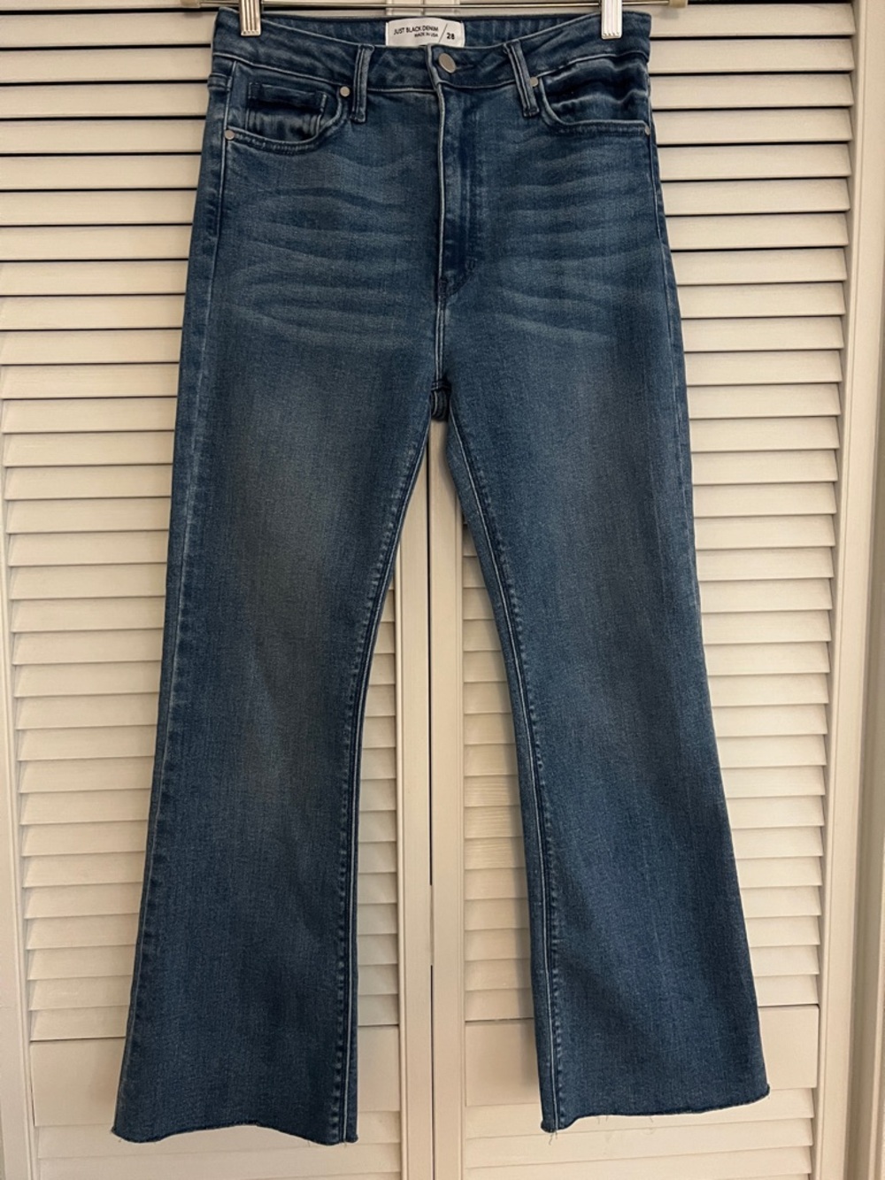 Just Black Denim Flare Cropped Jeans Size 28